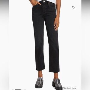 Re/Done Women's 70s Stove Pipe High-Rise Stretch Crop Jeans